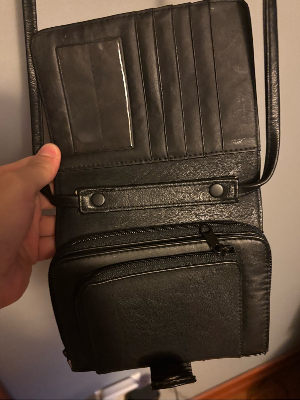 Black Crossbody Wallet Purse - Picture 3 of 6